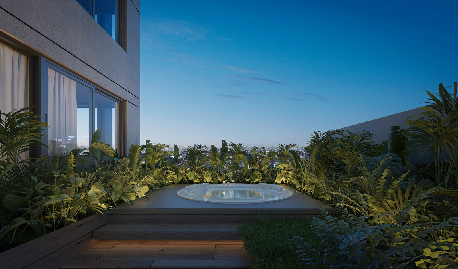 Terraza con jacuzzi